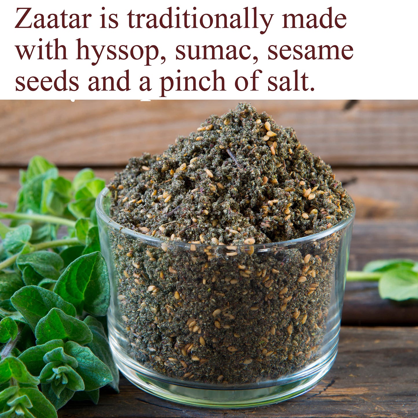 The Spice Way - Real Zaatar with Hyssop spice blend | 2 oz | (No Thyme that is used as an hyssop substitute). With sumac. No Additives, No Perservatives, (Za'atar/zatar/zahtar/zahatar/za atar)