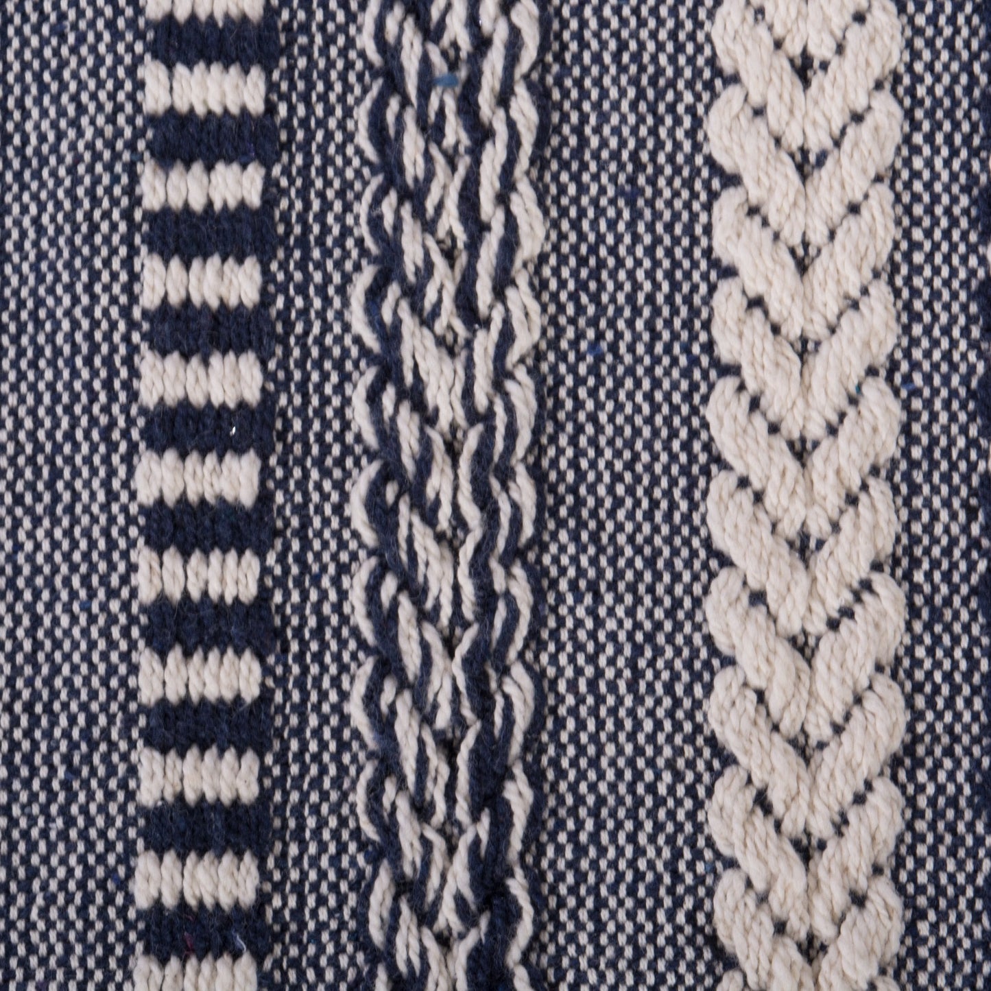 DII Braided Striped Decorative Throw Blanket, 50x60, Navy