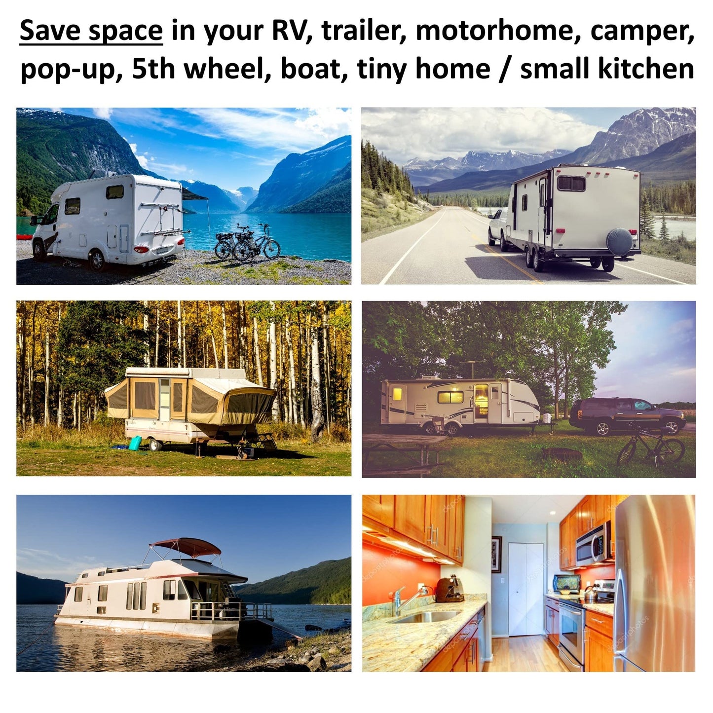 Collapsible Colander and Funnel - Stainless Steel Meets Red Silicone. RV Accessories for Inside, Camper Organization and Storage Idea, Motorhome, Camp or Travel Trailer, 5th Wheel, Boat, Small Kitchen