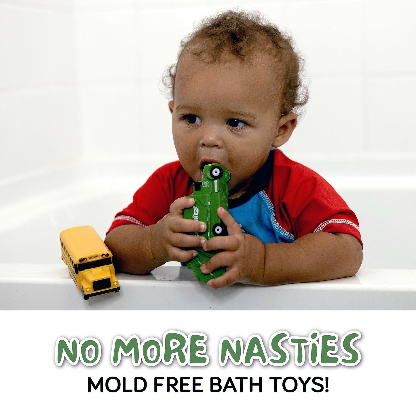 SplashEZ Mold Free Car Bath Toys for Kids | Toddler Bath Toys with No Hole for Water | Vehicles Set Ideal Size for Little Hands | Safe, Durable for Endless Tub Fun | Great for Boys & Girls Ages 0+