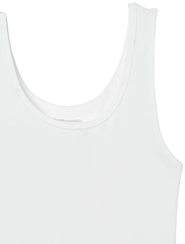 Amazon Essentials Women's Slim-Fit Tank Top, Pack of 2, White, Medium