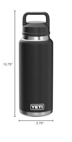 YETI Rambler 36 oz Bottle, Vacuum Insulated, Stainless Steel with Chug Cap, Black