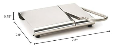 RSVP International Endurance Collection Cheese Slicer, Guillotine Style Sleek Modern Design, Stainless Steel Blade, Non-Skid Feet, Dishwasher Safe, 7x5.25" Base, 4" Blade