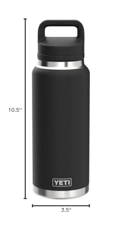 YETI Rambler 26 oz Bottle, Vacuum Insulated, Stainless Steel with Chug Cap, Black