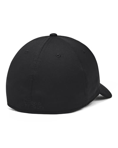 Under Armour Men's Blitzing Cap Stretch Fit, (002) Black / / Black, Medium/Large