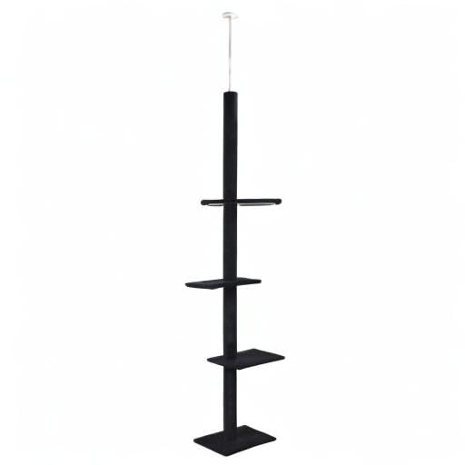 Cat Craft Cat Tree Floor to Ceiling 95-108" Tall Cat Tree Carpet Cat Tower Kitten Tree Sisal Scratching Post and Mat Cat Pole for Indoor Cats, Charcoal, Style A