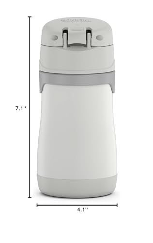 THERMOS BABY 10 ounce Stainless Steel Vacuum Insulated Straw Bottle, Gray