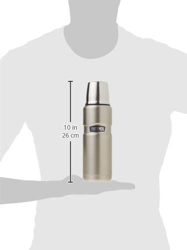 THERMOS Stainless King Vacuum-Insulated Compact Bottle, 16 Ounce, Matte Steel