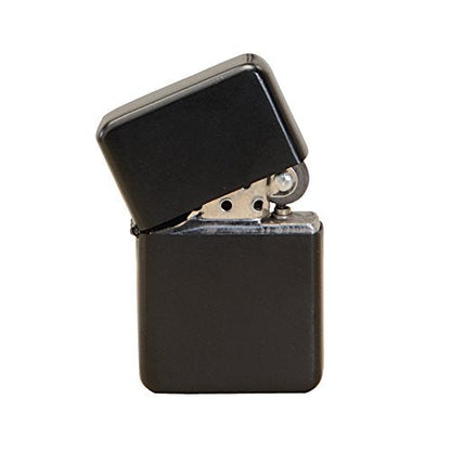 Thirsty Rhino Klik, Windproof Refillable Oil Wick Lighter with Vintage Flip Top and Aluminum Gift Case (Black)