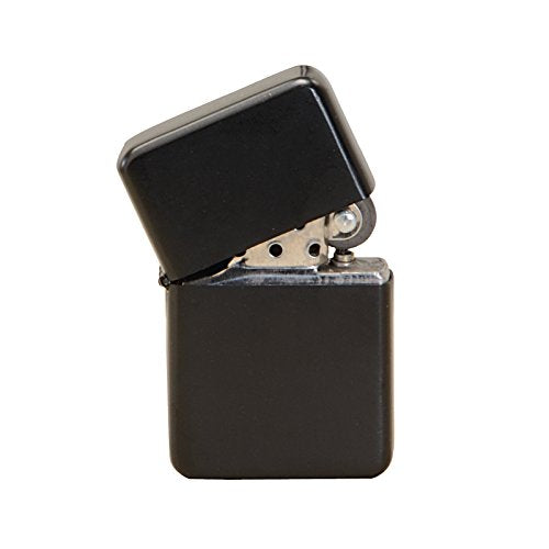 Thirsty Rhino Klik, Windproof Refillable Oil Wick Lighter with Vintage Flip Top and Aluminum Gift Case (Black)