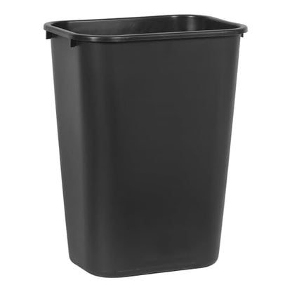 Rubbermaid Commercial Wastebasket Trash Container, 41QT/10.25 GAL, Plastic, Black, Stackable Trash Can for Bedroom/Bathroom/Office, Fits Under Desk/Sink/Cabinet