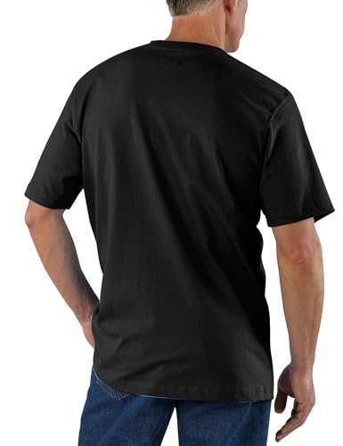 Carhartt Mens Loose Fit Heavyweight Short-Sleeve Pocket T-Shirt Work Utility t Shirts, Black, Large US
