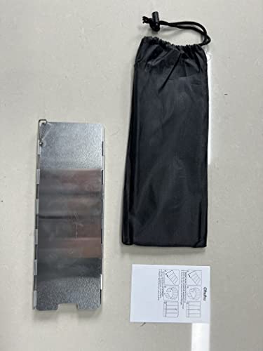 Camp Stove Windscreen, Ohuhu Camping Stove Windscreen 8 Plates Aluminum Folding Portable Camping Stove Windshield Grill Wind Screen for Camp with Carry Bag for Camping Hiking Picnic Backpacking