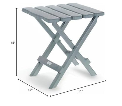 Camco 51682 Gray Regular Adirondack Portable Outdoor Folding Side Table, Perfect For The Beach, Camping, Picnics, Cookouts and More, Weatherproof and Rust Resistant