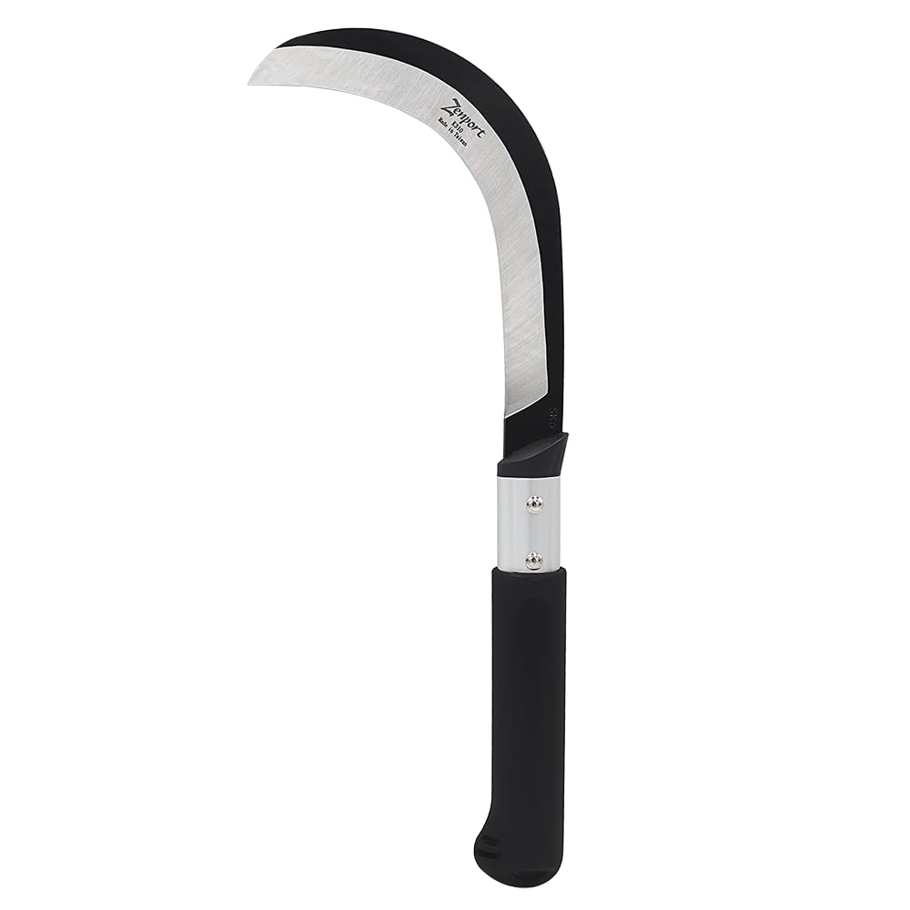 Zenport K310 Brush Clearing Sickle with 9-Inch Carbon Steel Blade and 9-Inch Aluminum Handle - Gardening/Landscaping Hand Sickle with Grip