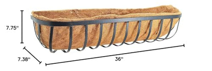 Arcadia Garden Products 1530 Solstice Series Wall Trough Planter, 36 inch, 36", Black