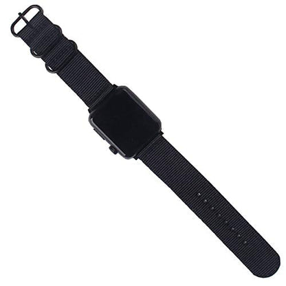 CNYMANY 20mm Universal Ballistic Watch Band, Nylon Canvas Woven Loop Replacement Strap Wristband Buckle Fastener Adjustable Closure for Smart-watch Sport Fitness Tracker - Black