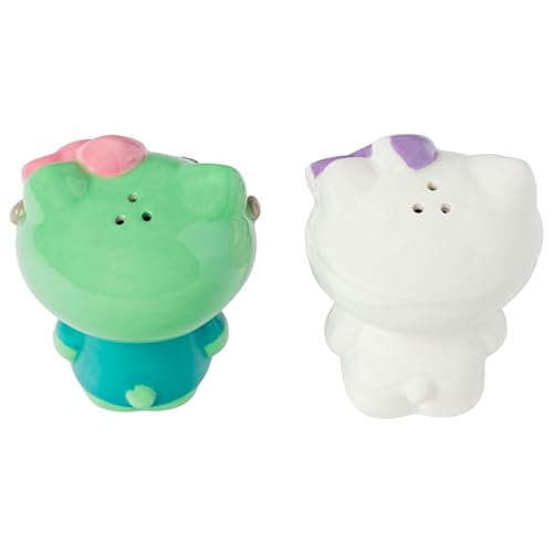 Silver Buffalo Sanrio Hello Kitty Halloween Ceramic Salt and Pepper Shaker Set, 5” L x 2” W x 3.5” H