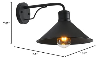 VICTOGATE 1 Pack Outdoor Wall Lights Wall Mount for House, Front Porch Wall Light Fixtures Wall Mount, Farmhouse Wall Sconce, Classic Barn Lights Outdoor & Indoor-E26 Socket