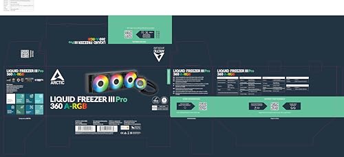 ARCTIC Liquid Freezer III Pro 360 A-RGB - AIO CPU Cooler, 3 x 120 mm Water Cooling, 38 mm Radiator, PWM Pump, VRM Fan, AMD AM5/AM4, Intel LGA1851/1700 Contact Frame - Black