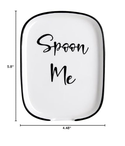 Ceramic Spoon Rest for Stove Top, Large Spoon Holder for Kitchen Counter, White Coffee Spoon Rest, Heat-Resistant Cooking Utensil Rest, Modern Farmhouse Kitchen Décor