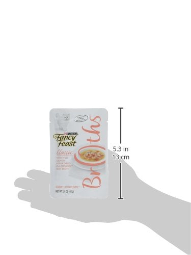 Purina Fancy Feast Lickable Wet Cat Food Broth Topper Complement, Classic With Wild Salmon and Vegetables - (Pack of 16) 1.4 oz. Pouches