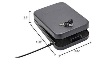 SnapSafe Portable Lock Box for Guns and Valuables – Includes Lock Box, 2 Keys and Patented Security Cable – An Ideal Car Gun Safe – XXL, Black, 11.5 x 8.5 x 2.5 Inches