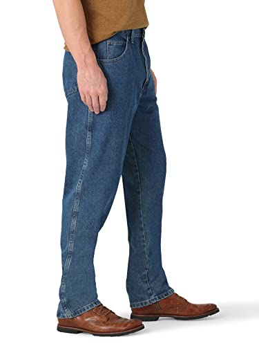 Rustler mens Classic Relaxed Fit Jeans, Dark Stonewash, 36W x 32L US