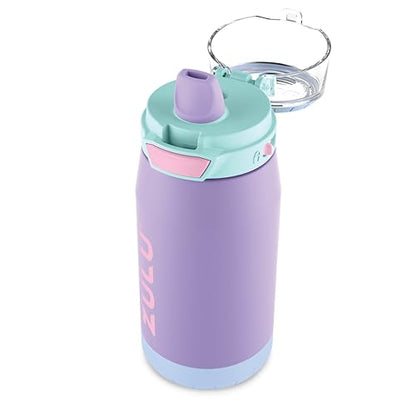 ZULU Kids Flex 12oz Stainless Steel Insulated Water Bottle, Toddler Cup with Silicone Spout, Leak-Proof Locking Flip Lid and Carry Loop for School Backpack, Lunchbox, and Outdoor Sports, Sugar Fairy