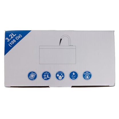 Cat Water Fountain: 108oz/3.2L Cat Fountain Super Silent Pet Drinking Dispenser - Water Fountains for Kitty Indoor - Quiet Pump and Faucet Design - Suitable for Cats and Dogs - BEMOONY