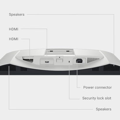 Dell S2425HS Monitor - 23.8 Inch, FHD (1920x1080) Display, 100Hz Refresh Rate 1500:1 Contrast Ratio, TÜV Rheinland Eye Comfort 4 Star, Integrated 2x5W Speaker, Height/Tilt/Swivel/Pivot - Ash White