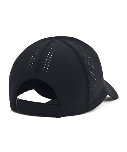 Under Armour Men's Iso-Chill Launch Run Adjustable Hat, (001) Black/Black/Reflective, One Size Fits Most