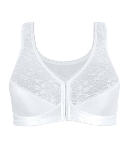 Exquisite Form womens FULLY Lace Wireless Back Posture Support Front Closure Bra, White, 34B