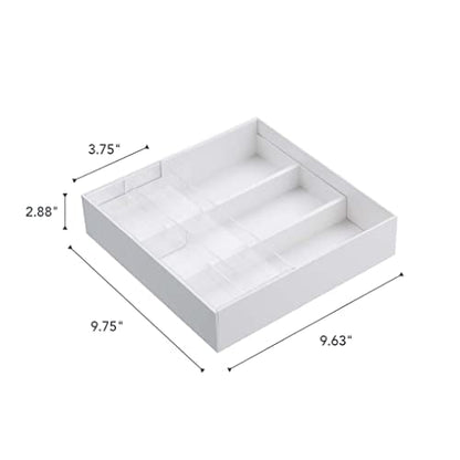 Yamazaki Home Tower Cutlery Drawer Organizer - Kitchen Silverware Utensil Storage Tray - Expandable Ii - Abs Plastic