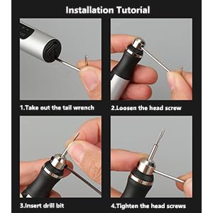 Rechargeable cordless Electric Micro Engraver Pen Mini DIY Engraving Tool Kit for Metal Glass Ceramic Plastic Wood Jewelry with 30 Bits and 16 Stencils and 1 Scriber Pen (Rose gold)