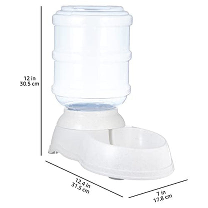 Amazon Basics Gravity Pet Water Dispenser for Cat, Dog, 1 gallon Capacity, Small, Gray