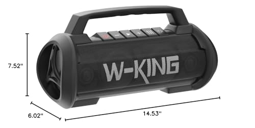 W-KING Portable Speakers Bluetooth Wireless, 120W Max Loudest Bluetooth Speaker, IPX6 Waterproof Outdoor Speaker with 70W Deep Bass/2*Subwoofer/DSP/EQ/42H/LED/MAC-in/Power Bank, Large Party Boombox