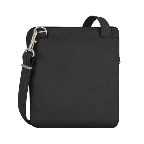 Travelon Anti-theft Classic Slim Double Zip Crossbody Bag, Black, One Size