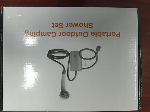 AZXJC Portable Outdoor Shower, Camp shower with 3 LED Lights, 4400mAh Battery Powered Camping Shower Pump for Hiking/Outdoor, Travel, Beach, Pet, Flowering, Waterproof &USB Rechargeable 2 Flow Mode