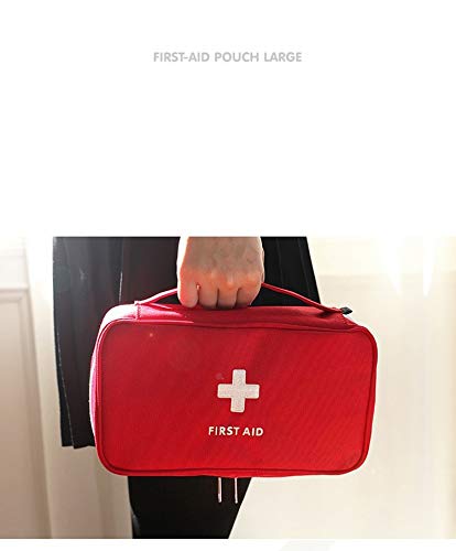 First Aid Bag - First Aid Kit Bag Empty for Home Outdoor Travel Camping Hiking, Mini Empty Medical Storage Bag Portable Pouch (Red)