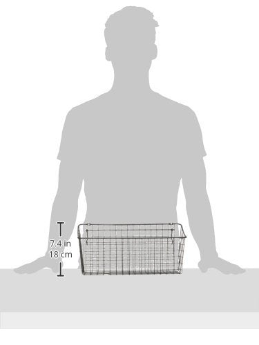 Spectrum Pegboard & Wall Mount Wire Basket Extra Large (Industrial Gray) - Storage & Organizer for Garage, Tools, Shed, Home, Work Bench, Crafts, & More