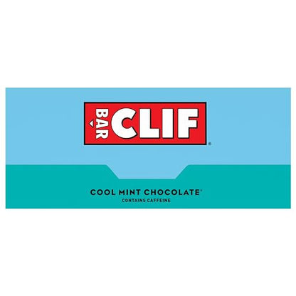 CLIF BAR - Cool Mint Chocolate with Caffeine - Made with Organic Oats - 10g Protein - Non-GMO - Plant Based - Energy Bars - 2.4 oz. (6 Pack)