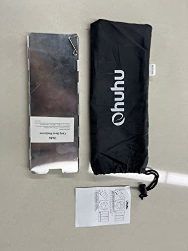 Camp Stove Windscreen, Ohuhu Camping Stove Windscreen 8 Plates Aluminum Folding Portable Camping Stove Windshield Grill Wind Screen for Camp with Carry Bag for Camping Hiking Picnic Backpacking