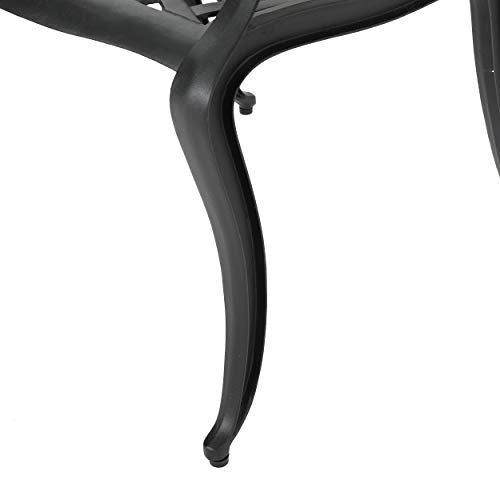 Christopher Knight Home Hallandale Outdoor Cast Aluminum Chairs, 2-Pcs Set, Antique Matte Black