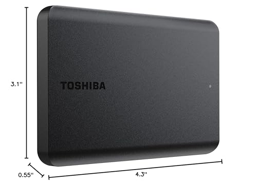 Toshiba Canvio Basics 2TB Portable External Hard Drive USB 3.0, Black - HDTB520XK3AA