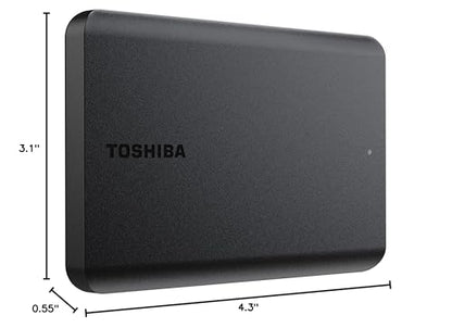 Toshiba Canvio Basics 2TB Portable External Hard Drive USB 3.0, Black - HDTB520XK3AA