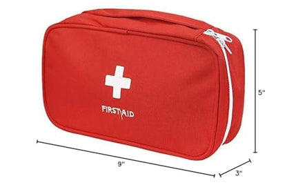 First Aid Bag - First Aid Kit Bag Empty for Home Outdoor Travel Camping Hiking, Mini Empty Medical Storage Bag Portable Pouch (Red)