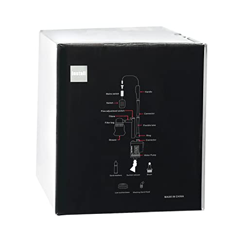 boxtech Upgraded Electric Aquarium Cleaner, 12V DC/28W Auto Fish Tank Gravel Cleaning kit 6 in 1 Change Water and Wash Sand Filter for Aquarium 10-200 Gallon