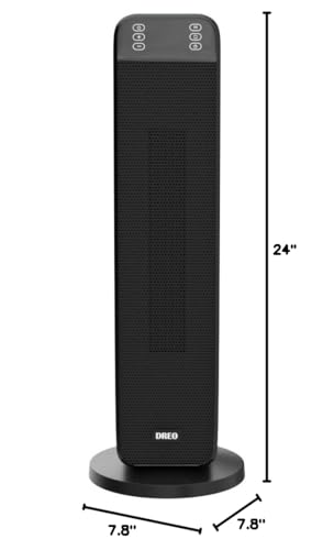 Dreo Space Heater Indoor, 25" 11.5ft/s Fast Portable Room Heater with Remote and Thermostat, 3 Modes, Overheating & Tip-Over Protection, Electric Heaters for Indoor Use Large Room, Bedroom, Silver