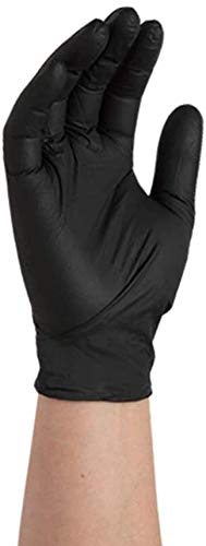 Sysco Nitrile High Performance Gloves, Powder Free, Food Grade, Disposable (100 Gloves Pack) (Large - Black)